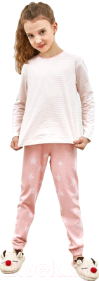 Пижама детская Mark Formelle 567726 (р.116-60, розовый в звезды/мелкая розовая полоска)