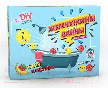 Набор для изготовления мыла Инновации для детей Жемчужины для ванны. Банан и клубника / 754