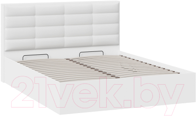 Двуспальная кровать ТриЯ Агата тип 1 с ПМ 160x200 (белый)