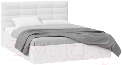 Двуспальная кровать ТриЯ Агата тип 1 с ПМ 160x200 (белый)