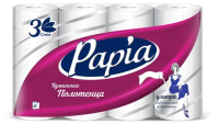 Бумажные полотенца Papia Белые 3х слойные (4рул) - 