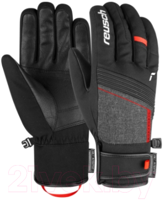 Перчатки лыжные Reusch Luca R-Tex XT / 6101251-7680 (р-р 8, Black/Black Melange/Fire Red)