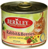 

Влажный корм для кошек Berkley, №1 для котят кролик с лесными ягодами