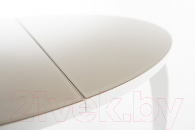 Обеденный стол Аврора Ривьера D900 (капучино/белый/ножки массив белый)