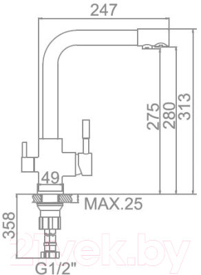 Смеситель Gerhans KK4055-3-22 (черный)