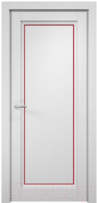 Дверь межкомнатная MDF Techno Stefany 4001 60x200 (белый/лакобель красный)
