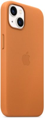 Чехол-накладка Apple Leather Case With MagSafe для iPhone 13 / MM103 (Golden Brown)