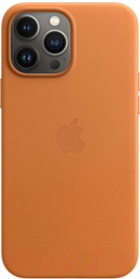 Чехол-накладка Apple Leather Case With MagSafe для iPhone 13 Pro / MM193 (Golden Brown)