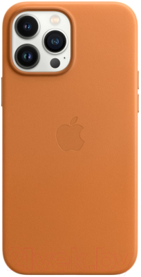 Чехол-накладка Apple Leather Case With MagSafe для iPhone 13 Pro / MM193 (Golden Brown)