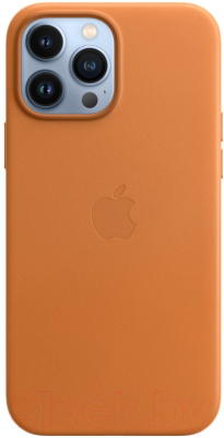 Чехол-накладка Apple Leather Case With MagSafe для iPhone 13 Pro / MM193 (Golden Brown)