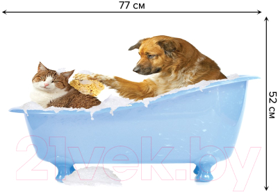 Коврик для ванной JoyArty Кот и пес в ванной / bath_15568