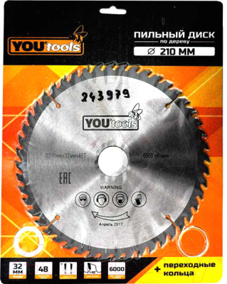 Пильный диск Yourtools 210/32мм Z48