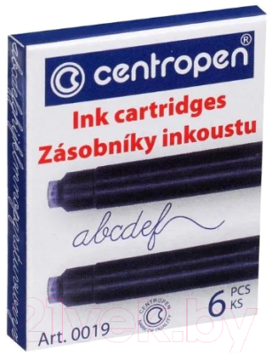 Чернила для перьевой ручки Centropen 0019/06 (6шт, синий)