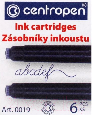 Чернила для перьевой ручки Centropen 0019/06 (6шт, синий)