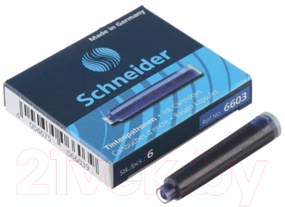 Чернила для перьевой ручки Schneider Мини / 6603 (6шт, синий)