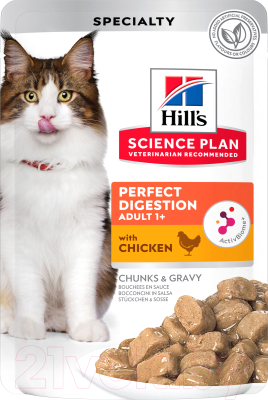 Влажный корм для кошек Hill's Science Plan Perfect Digestion / 606444 (85г)
