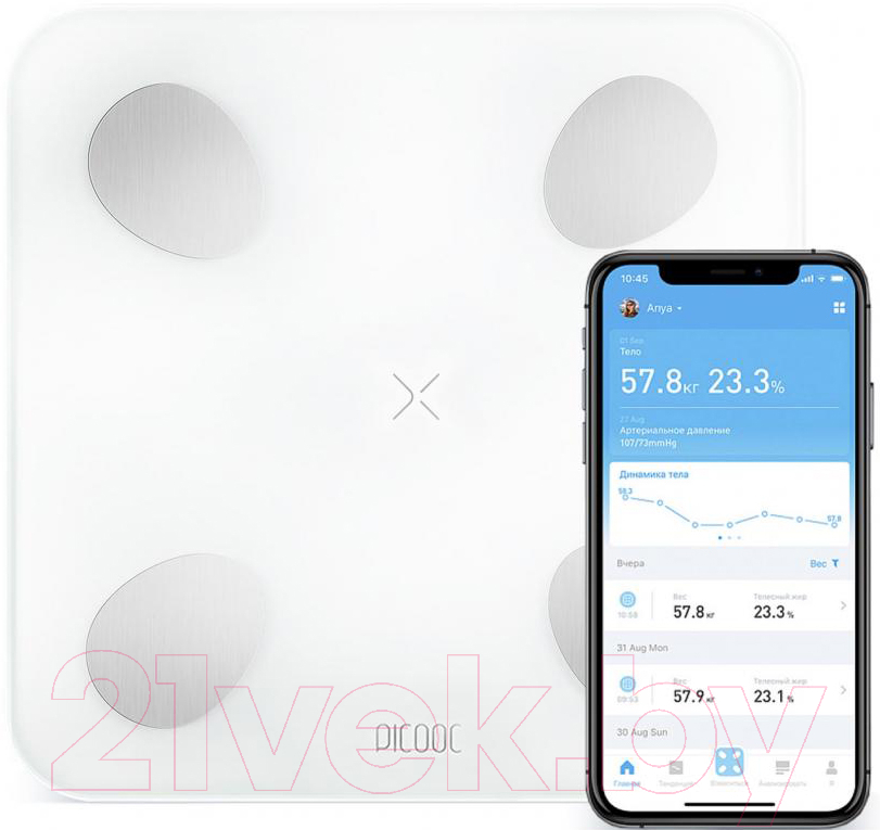 Напольные весы электронные Picooc Mini Lite (белый)