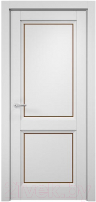 Дверь межкомнатная MDF Techno Stefany 4002 50x200 (белый/лакобель коричневый)