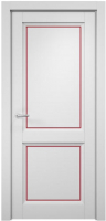 Дверь межкомнатная MDF Techno Stefany 4002 50x200 (белый/лакобель красный) - 