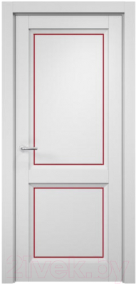 Дверь межкомнатная MDF Techno Stefany 4002 50x200 (белый/лакобель красный)