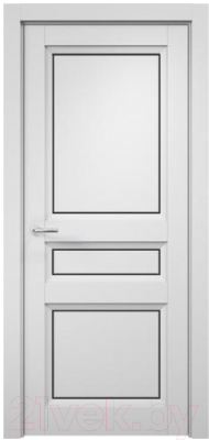 Дверь межкомнатная MDF Techno Stefany 4003 80x200 (белый/лакобель черный)