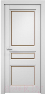 Дверь межкомнатная MDF Techno Stefany 4003 80x200 (белый/лакобель коричневый)