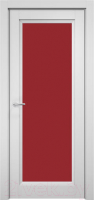 Дверь межкомнатная MDF Techno Stefany 4011 80x200 (белый/лакобель красный)