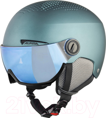 Шлем горнолыжный Alpina Sports 2021-22 Arber Visor / A9228-50 (р-р 58-61, матовый зеленый)