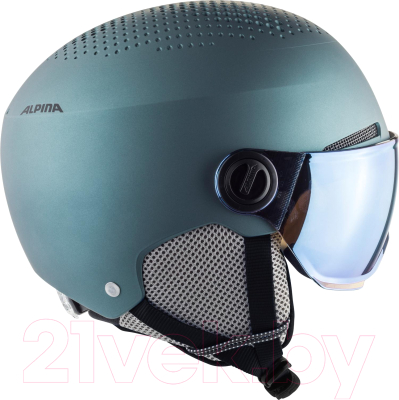Шлем горнолыжный Alpina Sports 2021-22 Arber Visor / A9228-50 (р-р 58-61, матовый зеленый)