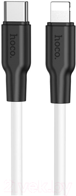 Кабель Hoco X21 Plus Silicone PD USB-C-8pin Lightning (1м, черный/белый)