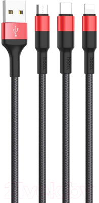 

Кабель Hoco, X26 AM-8pin Lightning/MicroBM/Type-C
