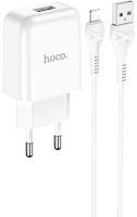 Зарядное устройство сетевое Hoco N2 + кабель AM-8pin Lightning / 6931474728838 (белый) - 