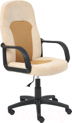 Кресло офисное Tetchair Parma (флок бежевый 7/ткань бронзовый TW-21)