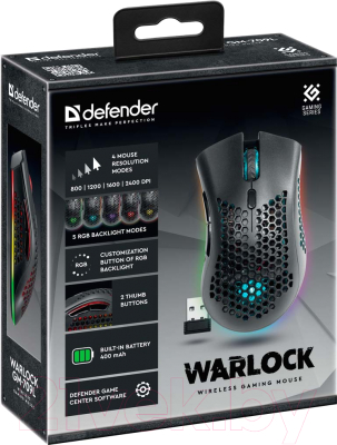 Мышь Defender Warlock GM-709L / 52709