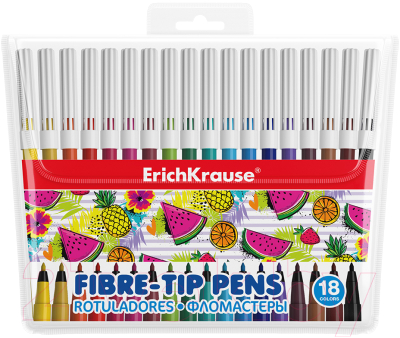 Фломастеры Erich Krause Washable / 53365 (18цв)