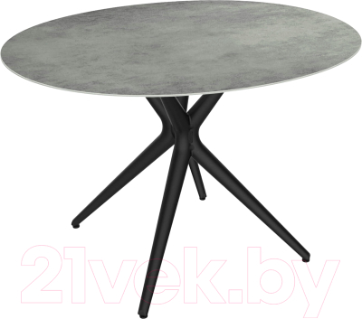 Обеденный стол Sheffilton SHT-TU30/TT21-6 100-75 (керамика черный/гранитно-серый)