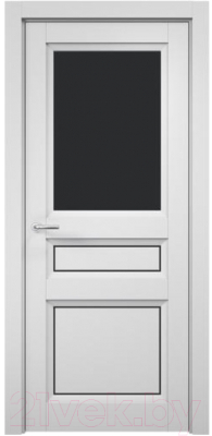 Дверь межкомнатная MDF Techno Stefany 4012 60x200 (белый/лакобель черный)