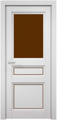 Дверь межкомнатная MDF Techno Stefany 4012 40x200 (белый/лакобель коричневый)