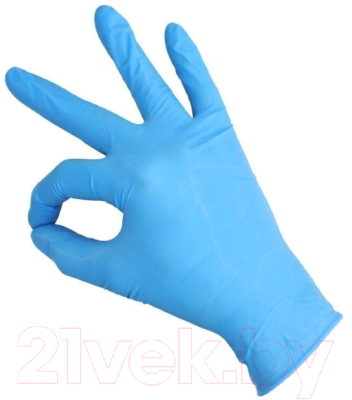 Перчатки одноразовые Wally Plastic  (XS, 100шт, голубой)