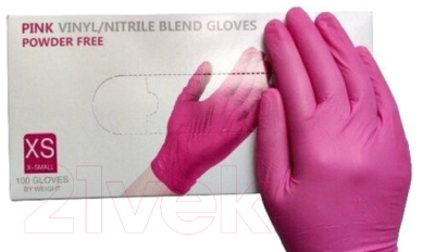 Перчатки одноразовые Wally Plastic  (XS, 100шт, розовый)