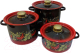 Миниатюра изображения товара Набор кастрюль Сибирские товары Рябинка / N16L05 (красный/черный)