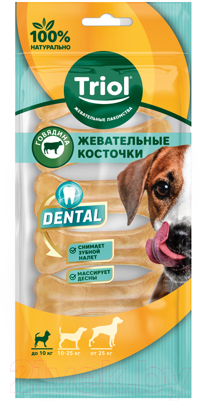 Лакомство для собак Triol Dental Косточки жевательные / 10151070 (48-72г, 6шт) — фото 2