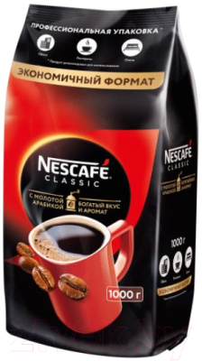 Изображение товара Кофе растворимый Nescafe Classic с добавлением молотого  (1кг )