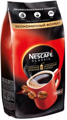 Изображение товара Кофе растворимый Nescafe Classic с добавлением молотого  (1кг )