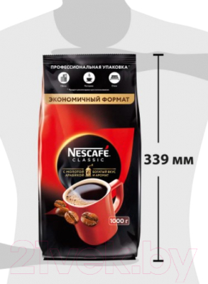 Изображение товара Кофе растворимый Nescafe Classic с добавлением молотого  (1кг )