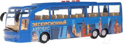 Автобус игрушечный Технопарк Экскурсионный / BUSTOUR-30PL-BU