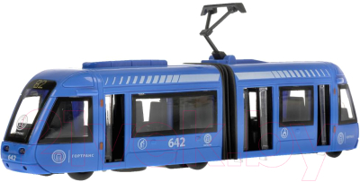 Трамвай игрушечный Технопарк С резинкой / TRAMNEWRUB-30PL-BU
