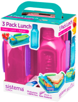 Набор ланч-боксов Sistema Lunch 1595 (розовый) - 