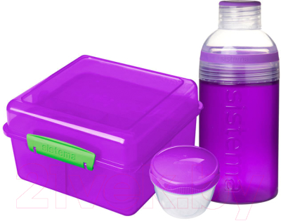 Набор для ланча Sistema 41580 (с бутылкой для воды, фиолетовый)