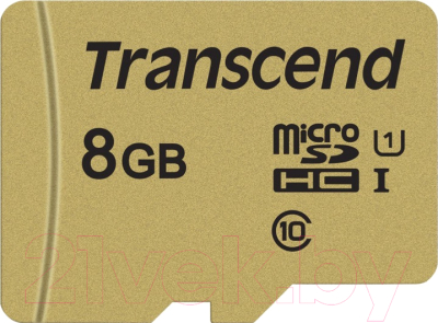 Карта памяти Transcend microSDHC 500S 8GB Class 10 UHS-I U1 (TS8GUSD500S)
